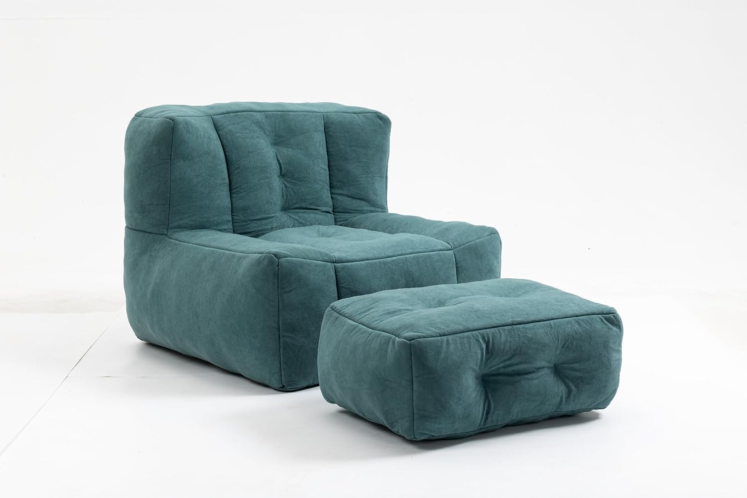 Orange Velvet Bean Bag Chair with Ottoman Z70338