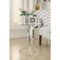 Metal Accent Table with Glass Top, Silver and Clear M420540