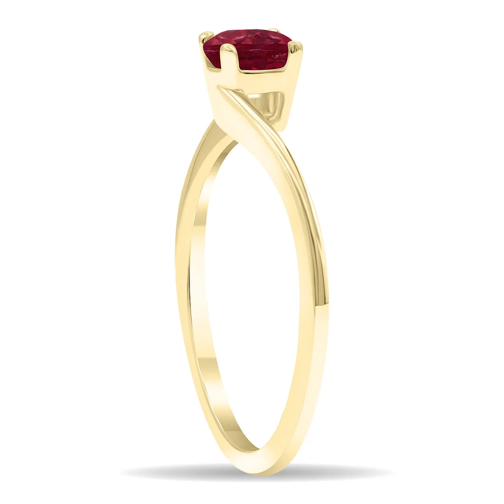 10K Yellow Gold Ruby Ring V3521