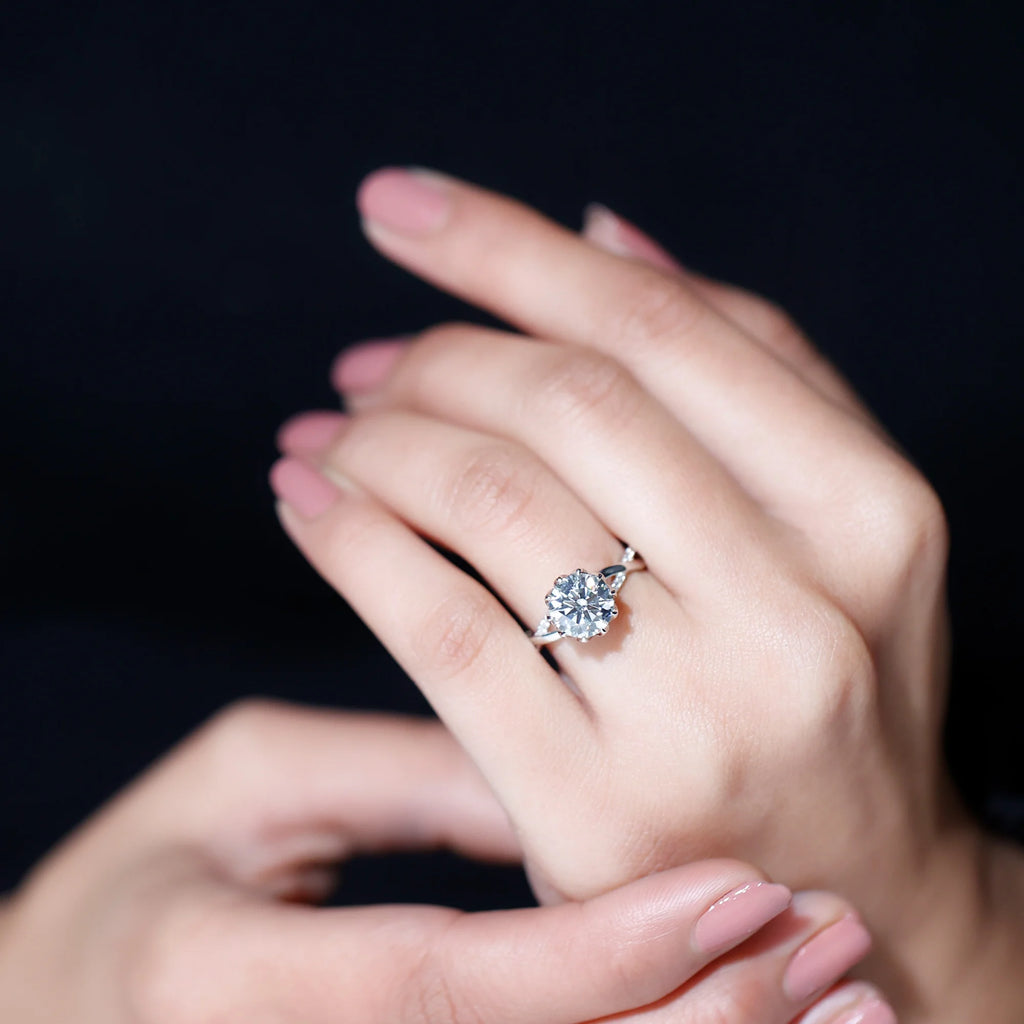 2.50 CT Moissanite Solitaire Engagement Ring with Braided Shank, 925 Sterling Silver I896061
