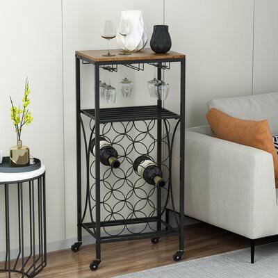 Industrial 2-Tier Serving Cart with Lockable Wheels K68551