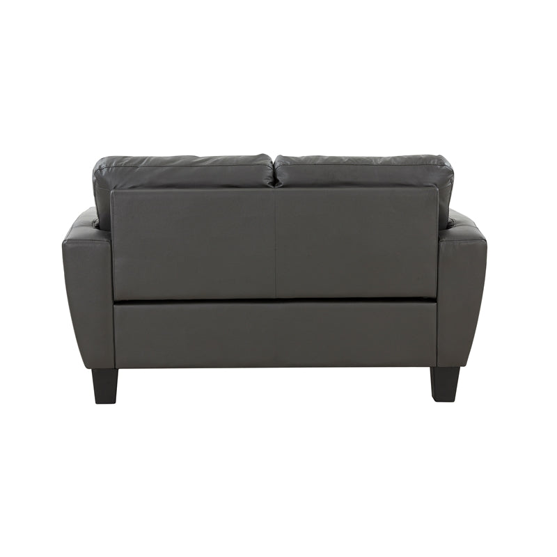 Gray Top Grain Leather Loveseat J508439