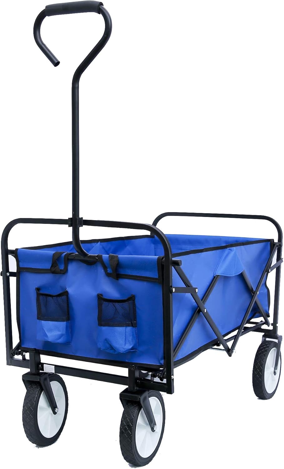 Blue Heavy Duty Collapsible Utility Wagon Cart with Cup Holder C30903