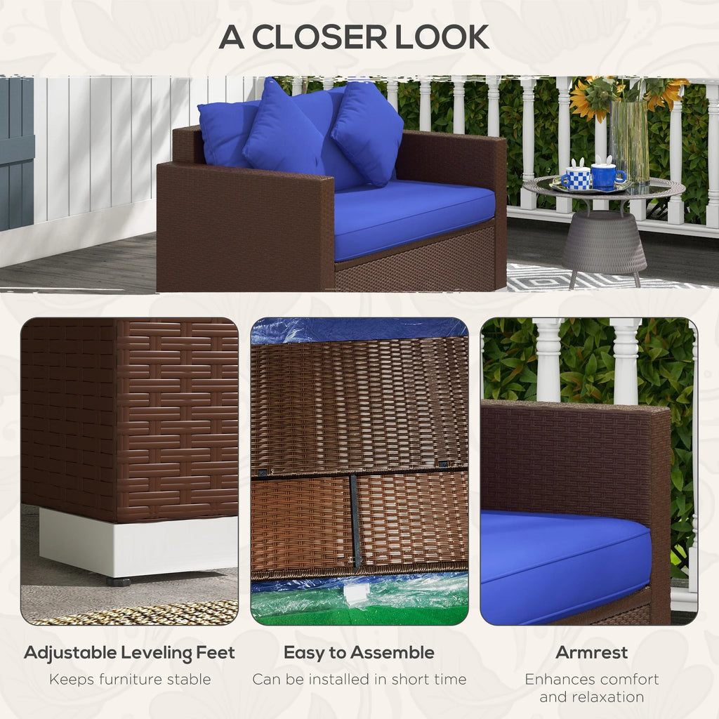 Blue Padded Outdoor Loveseat Sofa M276647