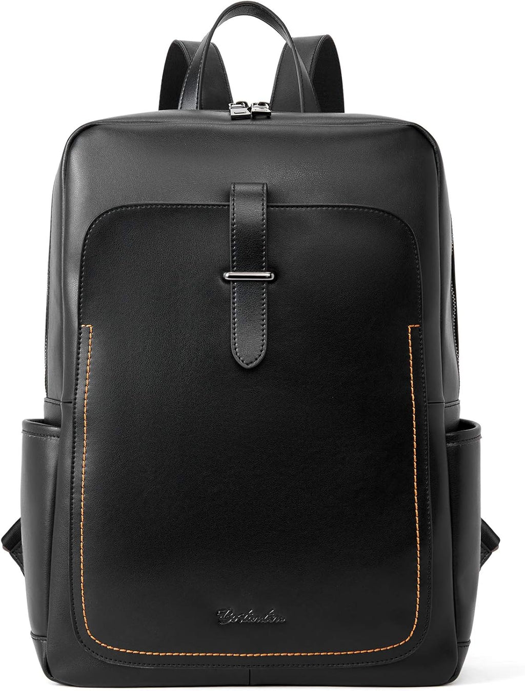 Black Leather Laptop Backpack 15.6 inch D788