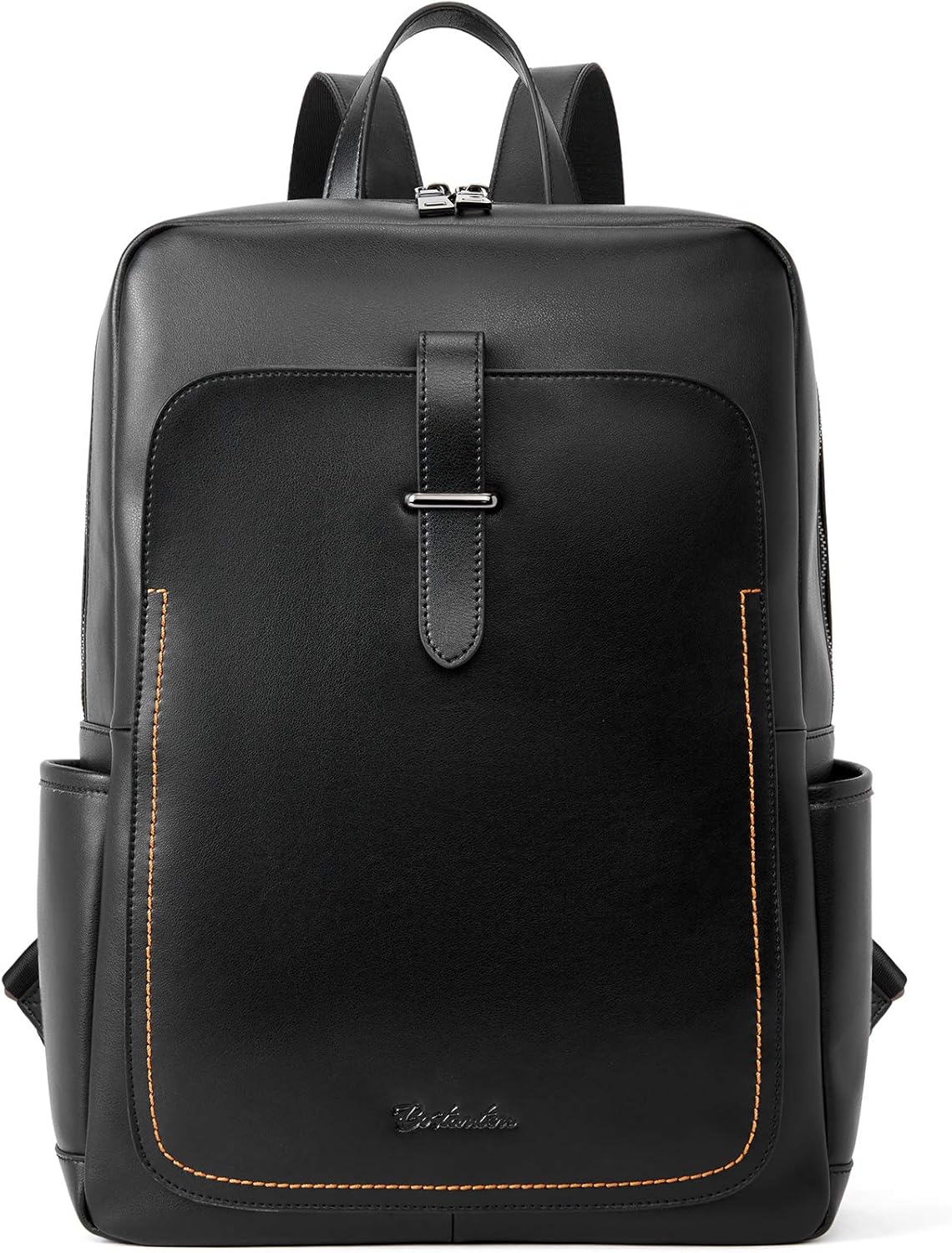 Black Leather Laptop Backpack 15.6 inch D788