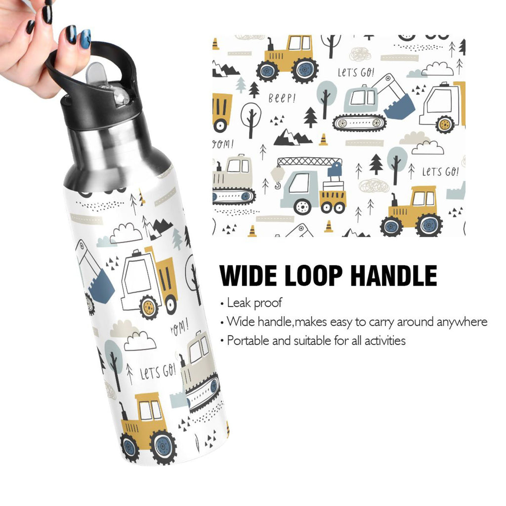 20 OZ Stainless Steel Vacuum Insulated Water Bottle with Straw Lid M788956