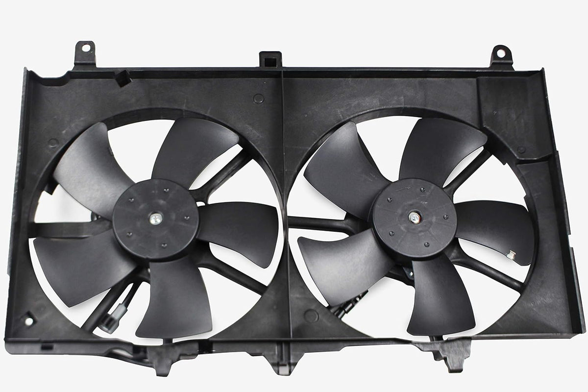 Dual Radiator A/C Condenser Cooling Fan Motor Assembly for 2003-2006 Nissan 350Z / 2003-2006 Infiniti G35 Sedan / 2003-2007 Infiniti G35 Coupe V77438