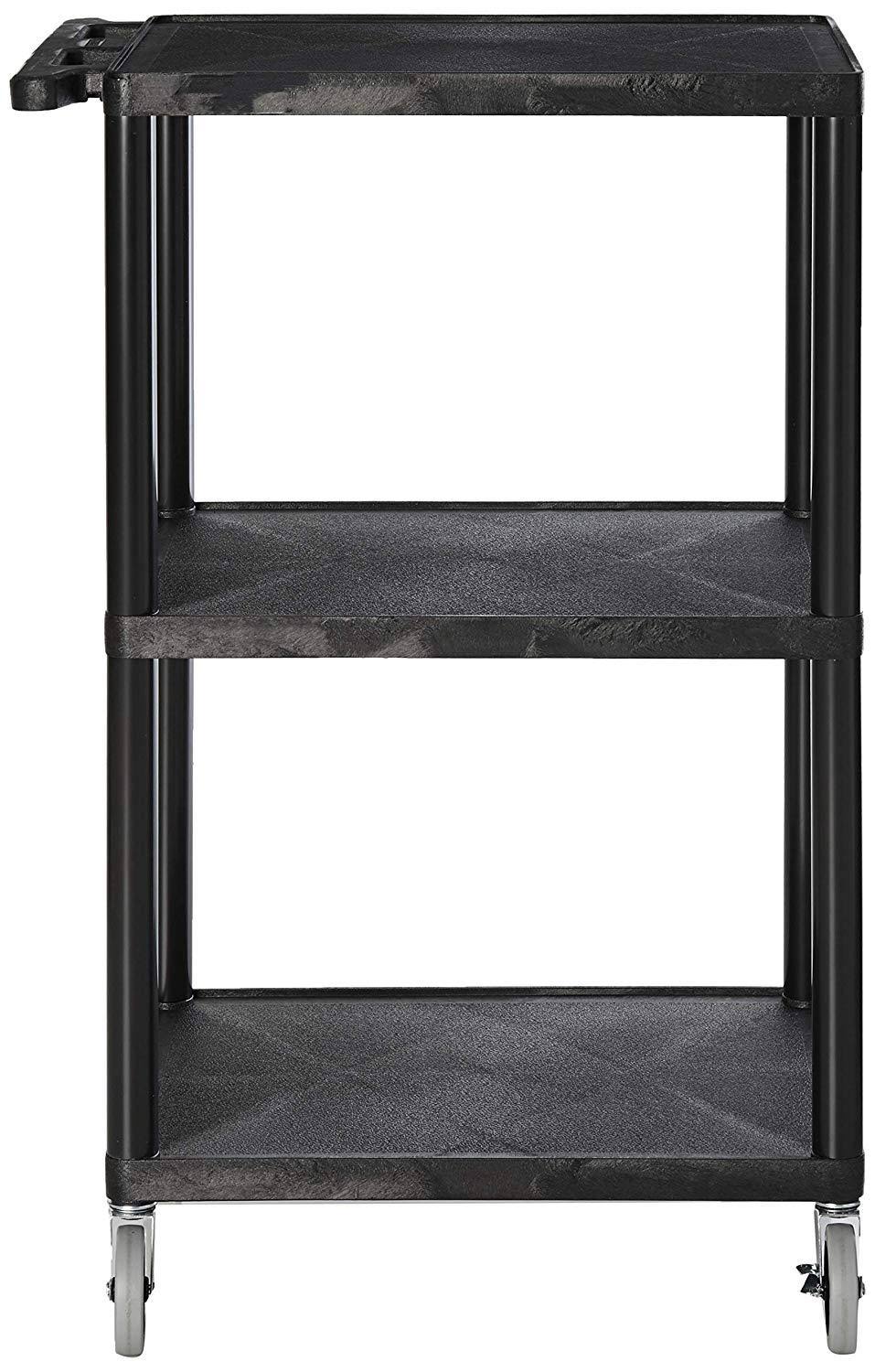 Black 3 Shelves Utility Cart B590809