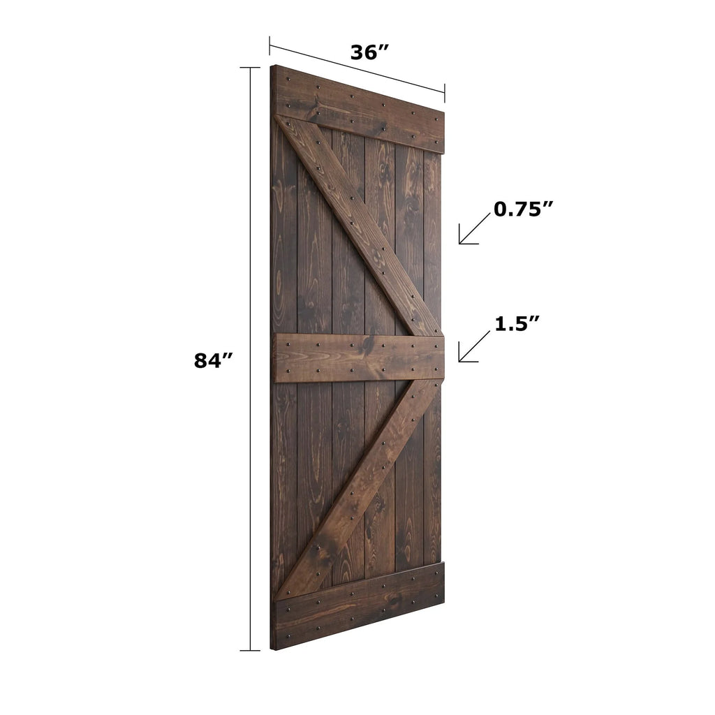 Knotty Pine Wood Sliding Barn Door With Hardware Kit S943