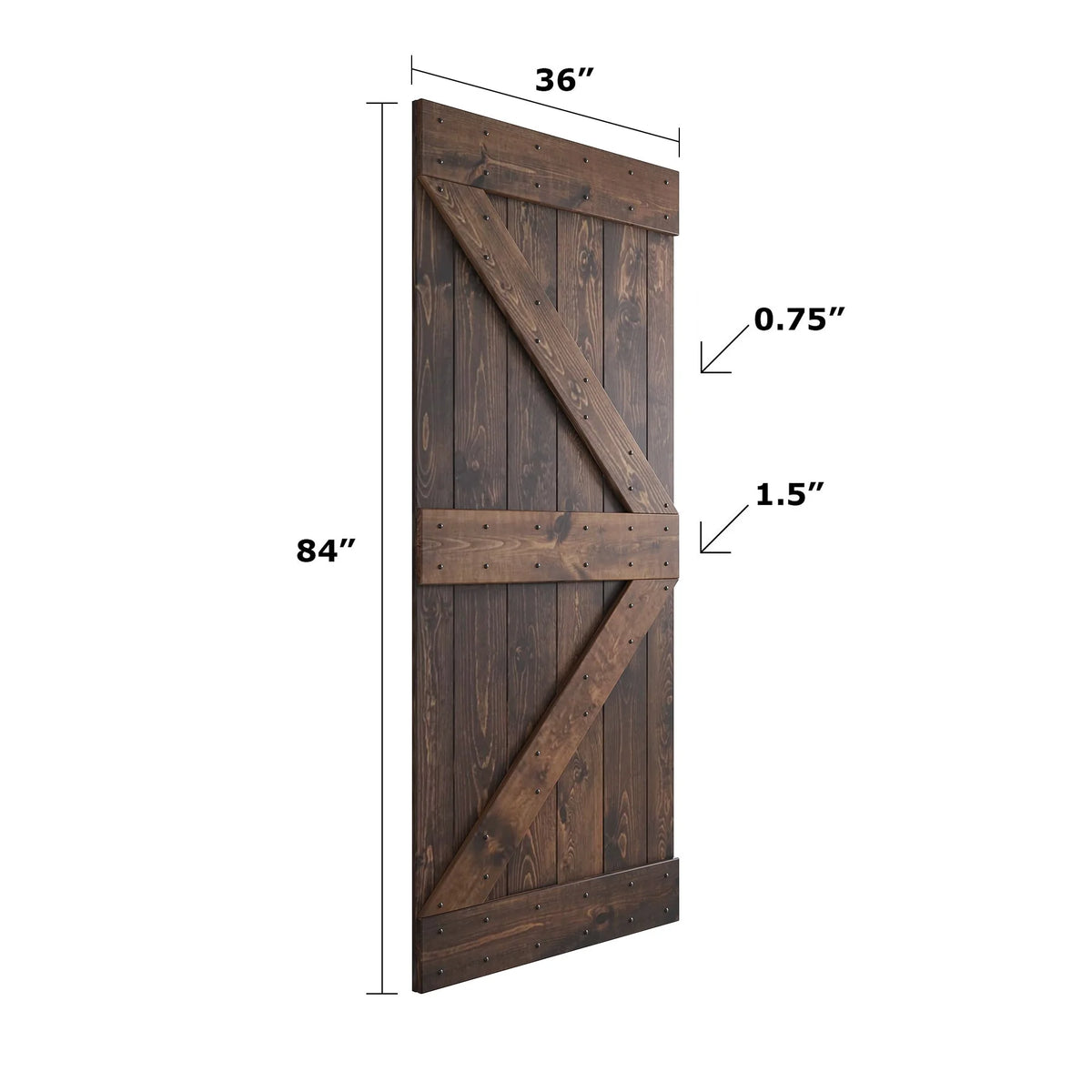 Knotty Pine Wood Sliding Barn Door With Hardware Kit S943