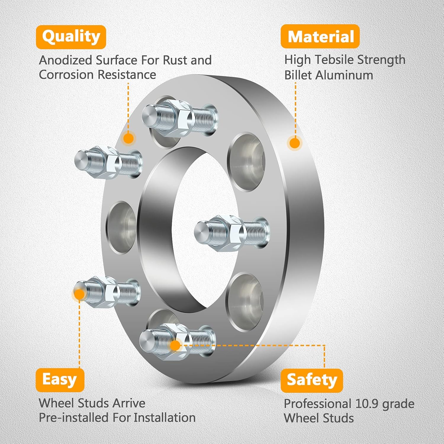 5x135 to 5x4.5 Wheel Adapter 12x1.5 Studs 5 Lug 4PCS Z16488