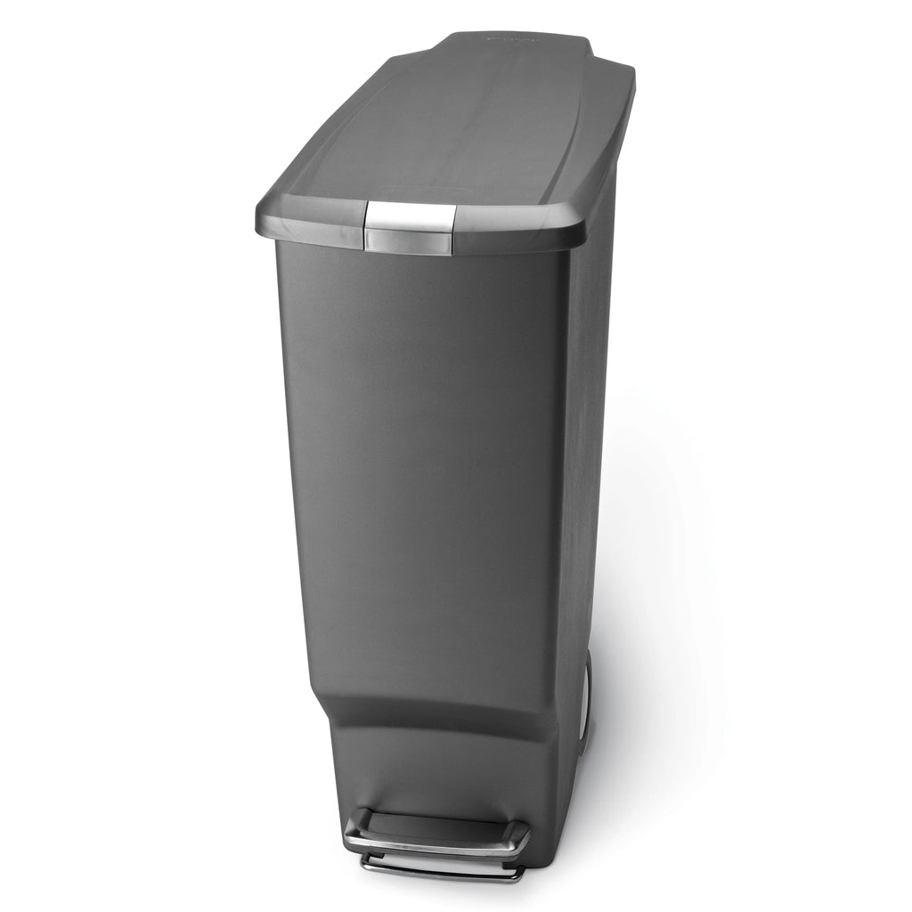 Black Plastic Slim Kitchen Step Trash Can B109