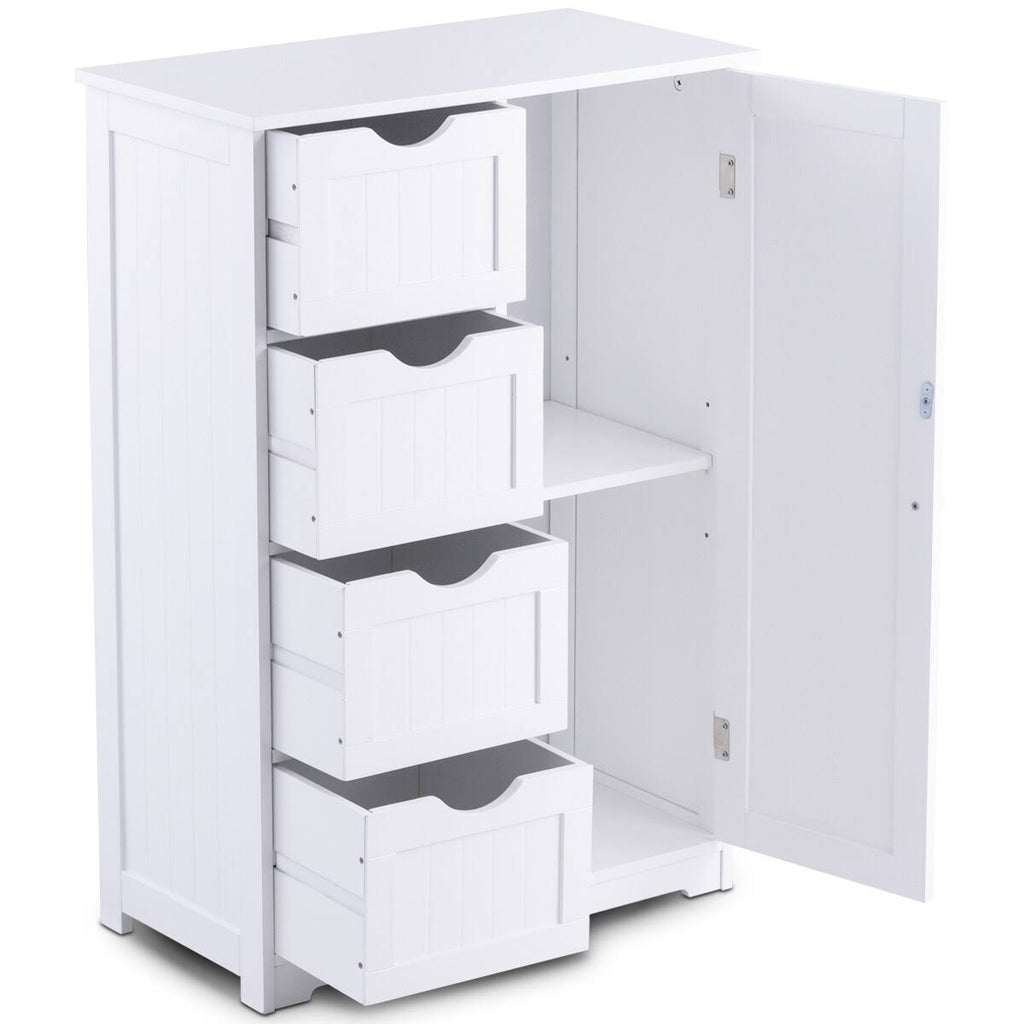 White Wooden Bathroom Cabinet V575
