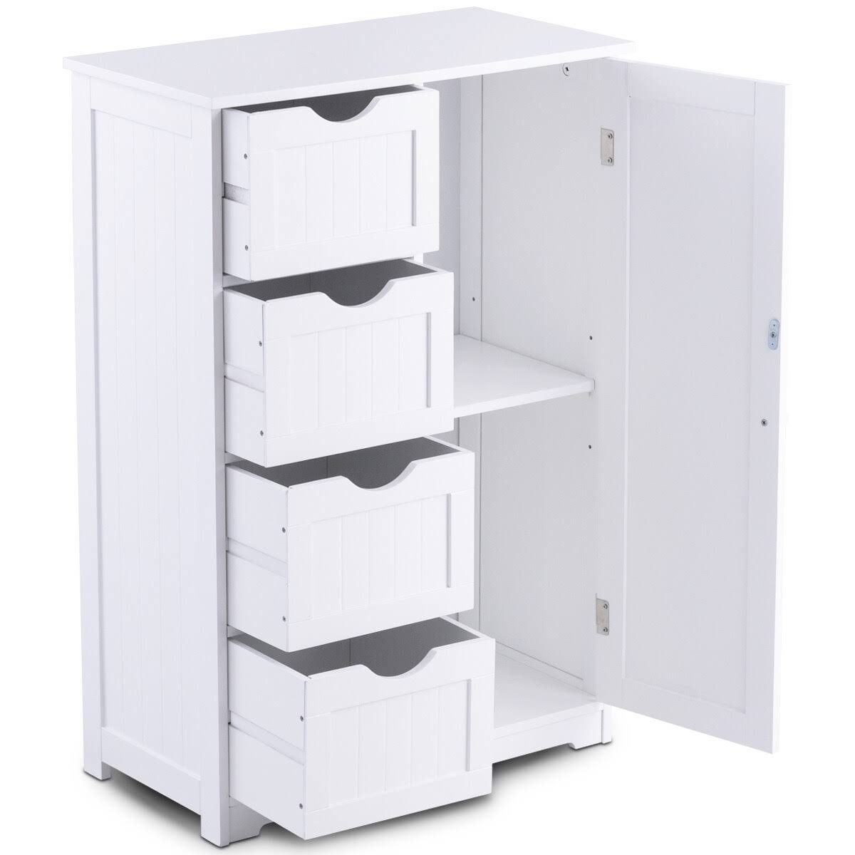 White Wooden Bathroom Cabinet V575