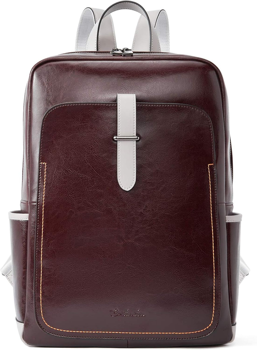 Black Leather Laptop Backpack 15.6 inch D788