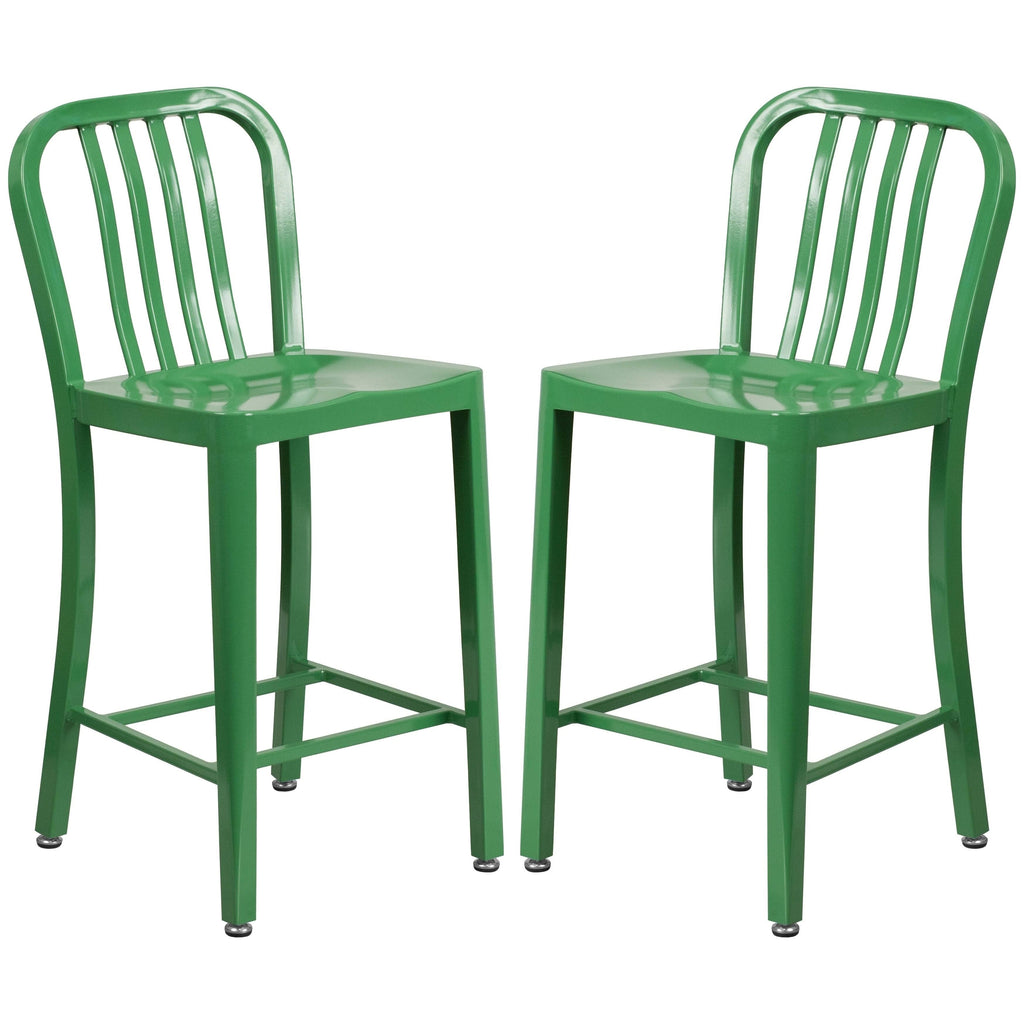 Green Metal Counter Stools J20374