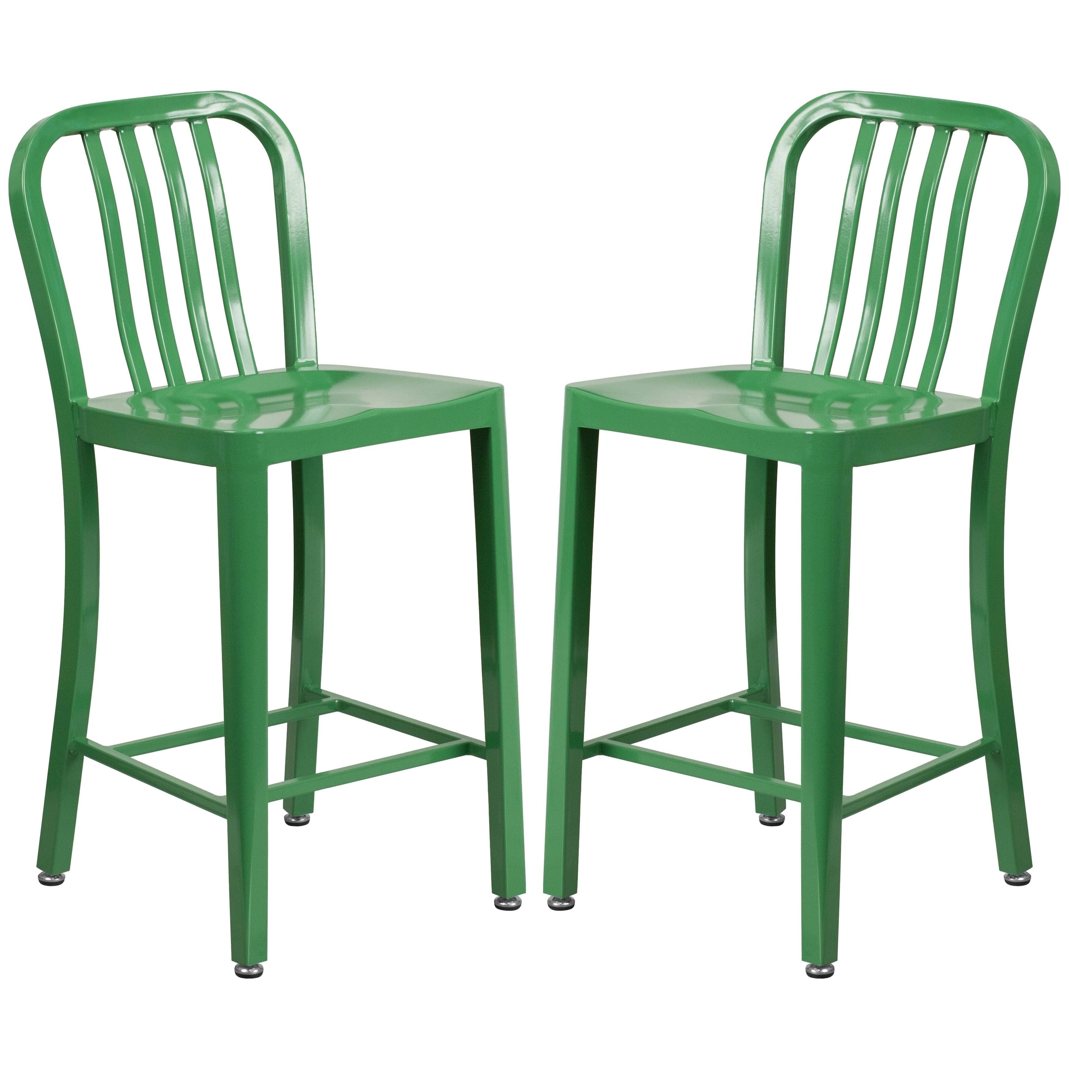 Green Metal Counter Stools J20374