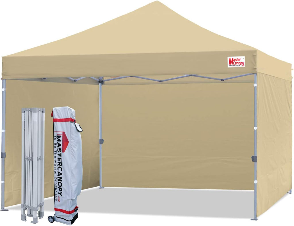 Pop-up Canopy Tent 10x10 Heavy Duty Instant Canopy with Sidewalls Pure White R970316