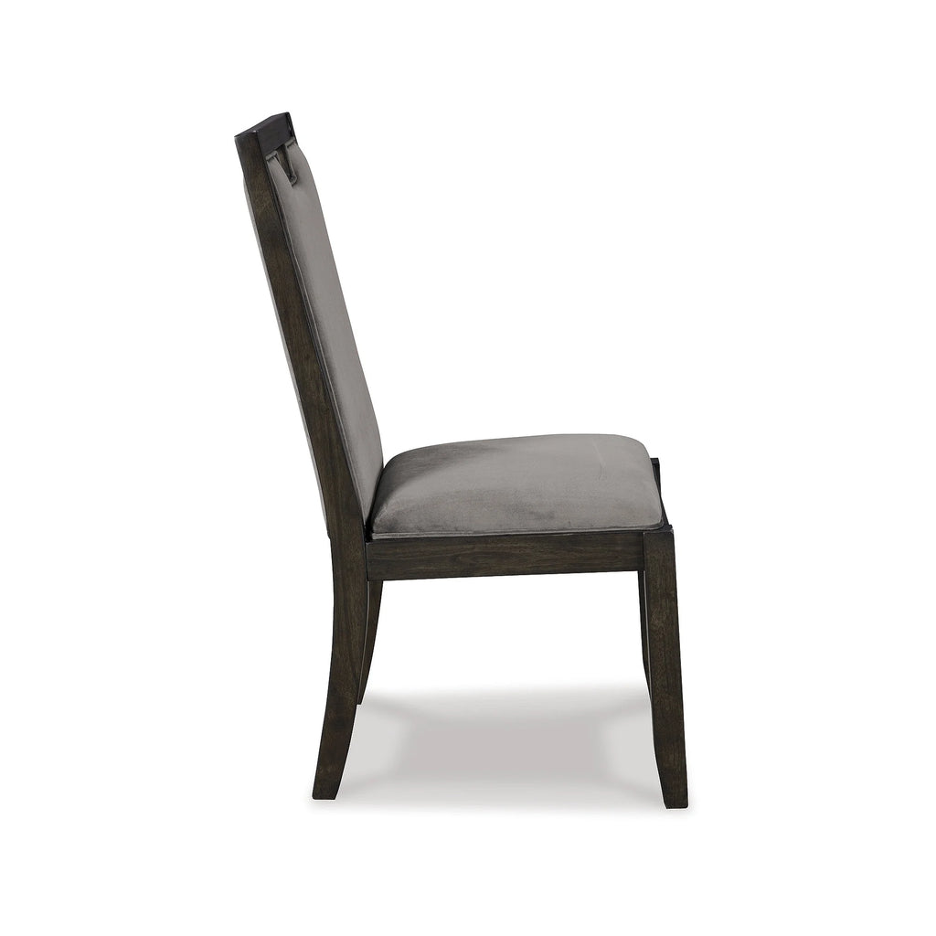 Upholstered Dining Room Chair, Set of 2, Dark Brown & Gray H291742