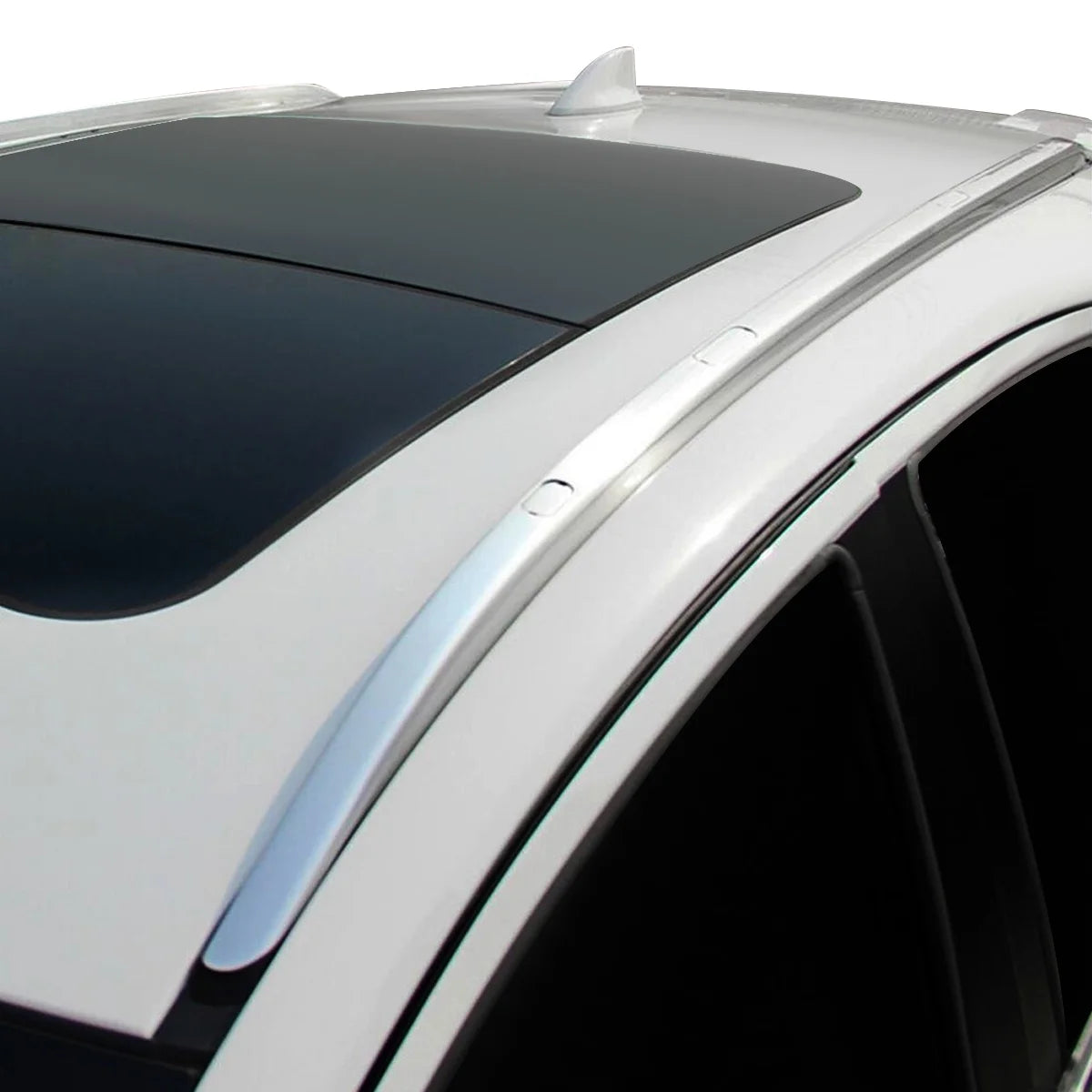 Silver ABS Factory Style Bolt-On Roof Top Rail Side Rack K3865