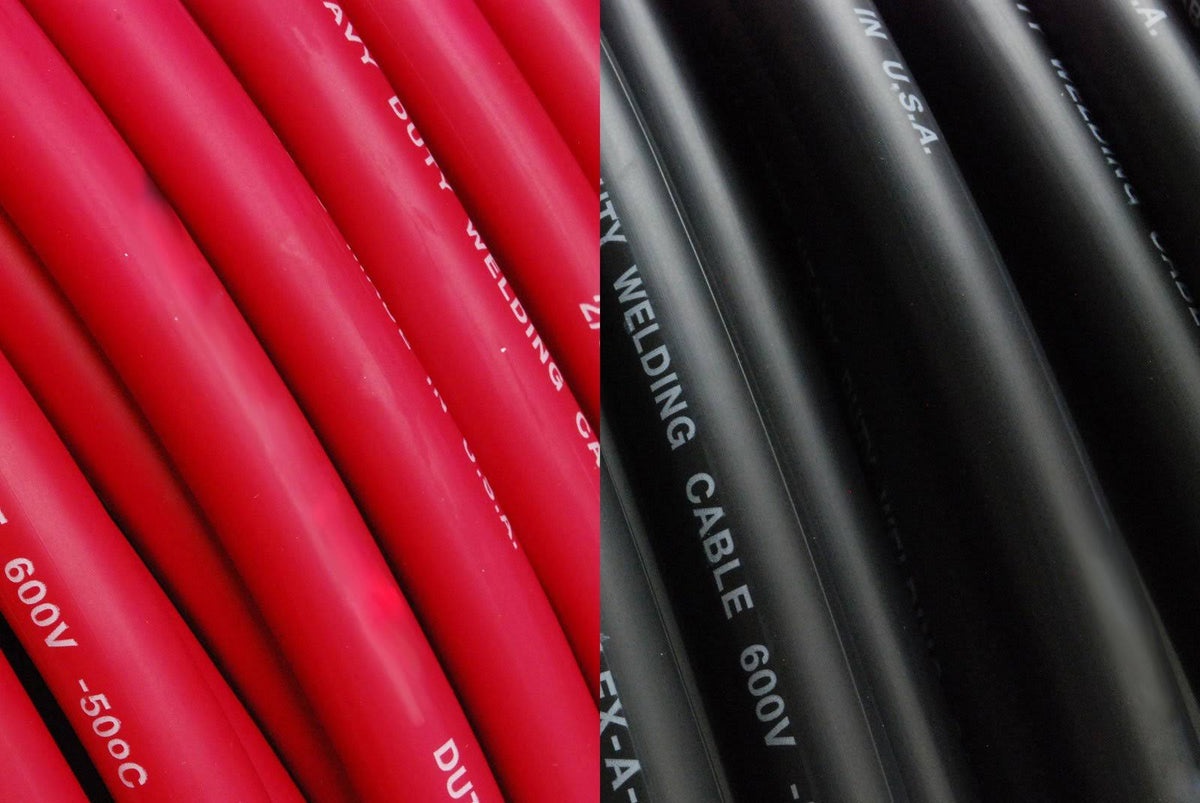 Black Red 4 Gauge AWG Welding Battery Cable Copper Wire V1059