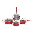 7 Piece Non-Stick Cookware Set, Red X53797