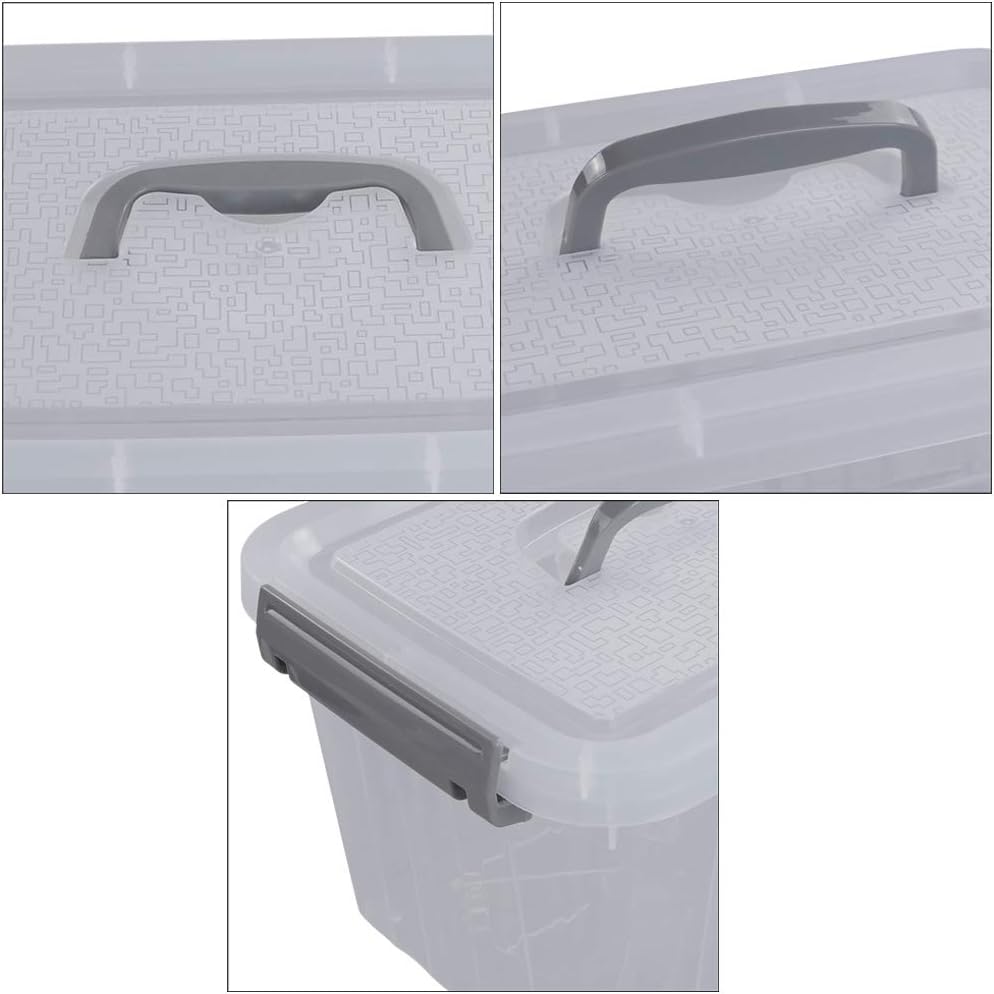 6 Pack 6 Quart Plastic Storage Bin with Lid B99745