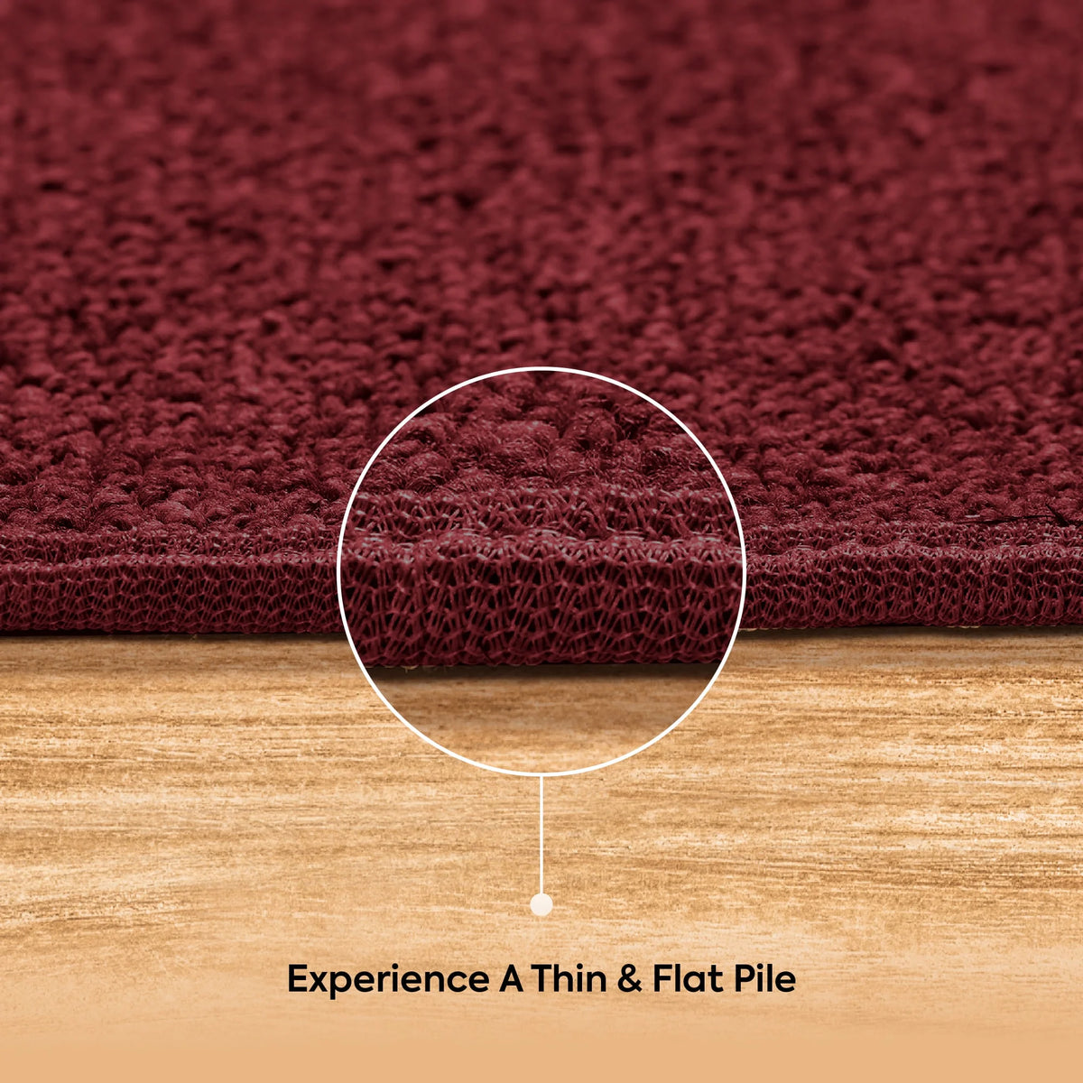 Red 18" x 36" Half Round Solid Color Rug H3825