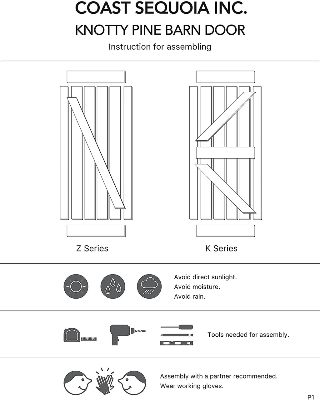 Knotty Pine Wood Sliding Barn Door With Hardware Kit S943
