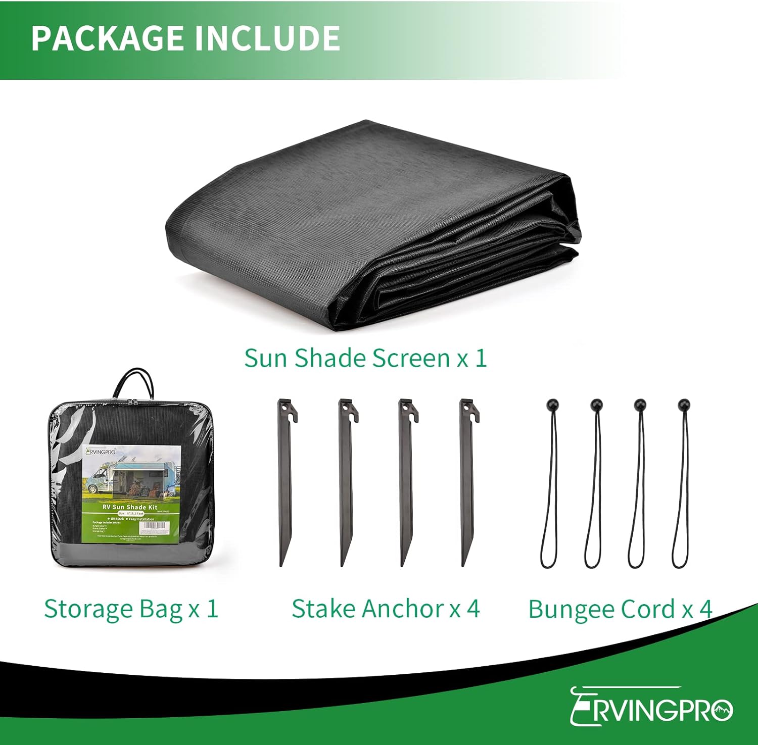 RV Awning Shade Screen Kit 8'x15'3 Pack of 2 W5069