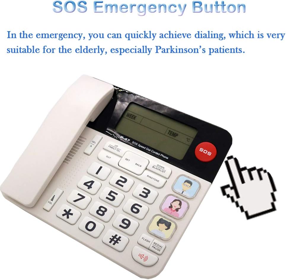 Corded Phones with Big Button, Caller ID, Amplified Phones, Pack of 2 L67686