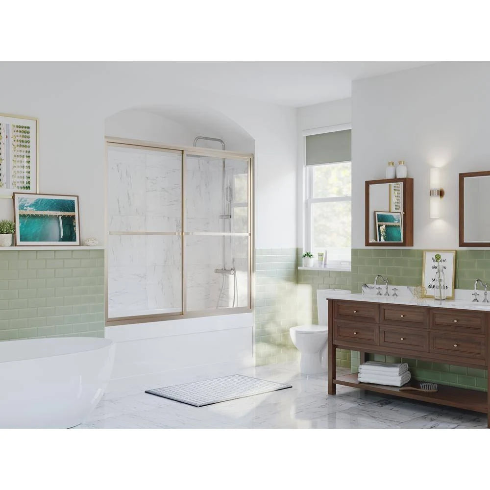 Framed Sliding Tub Door Brushed Nickel U28946