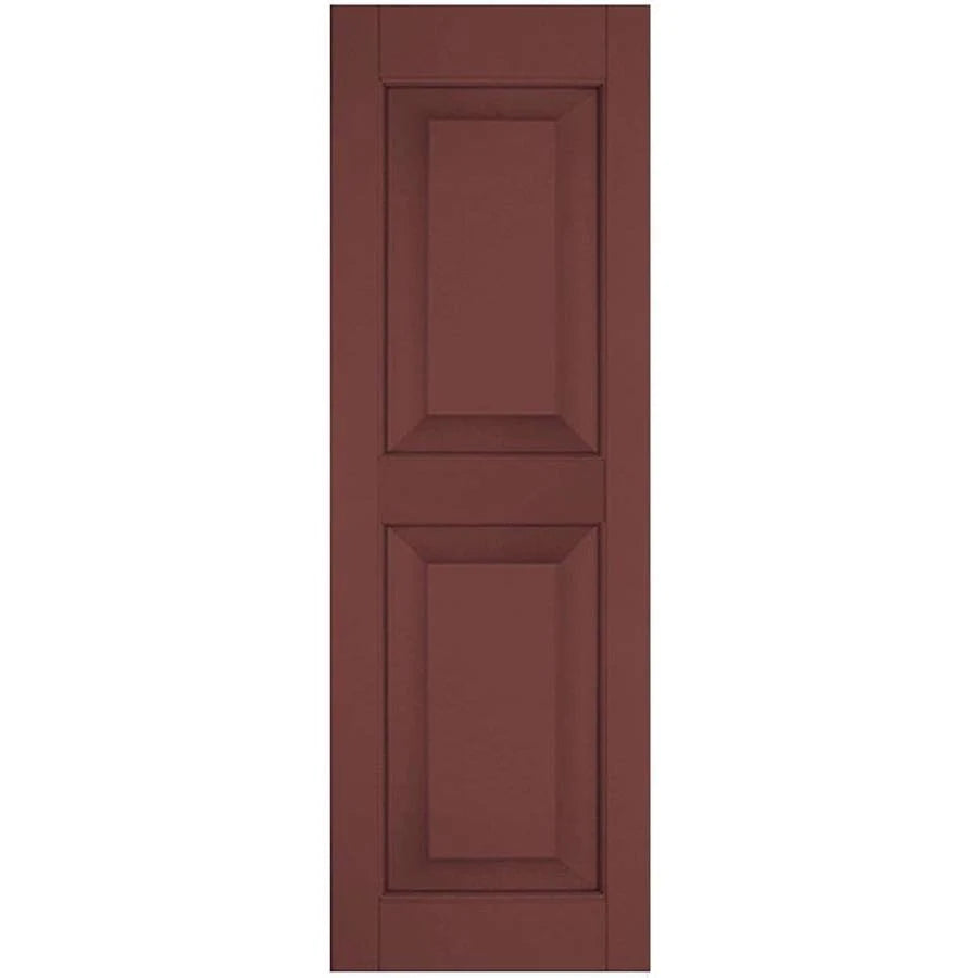 Cottage Red Exterior Real Wood Pine Raised Panel Shutters Pair A7995