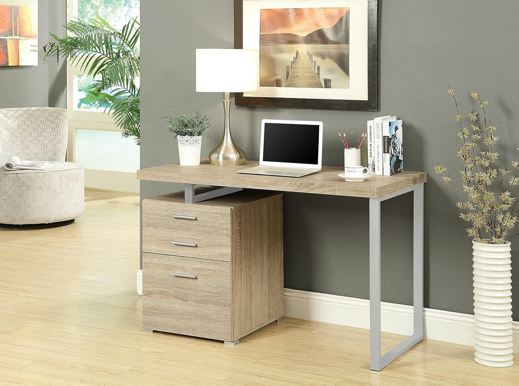 Dark Taupe Computer Desk with File Cabinet Q606182