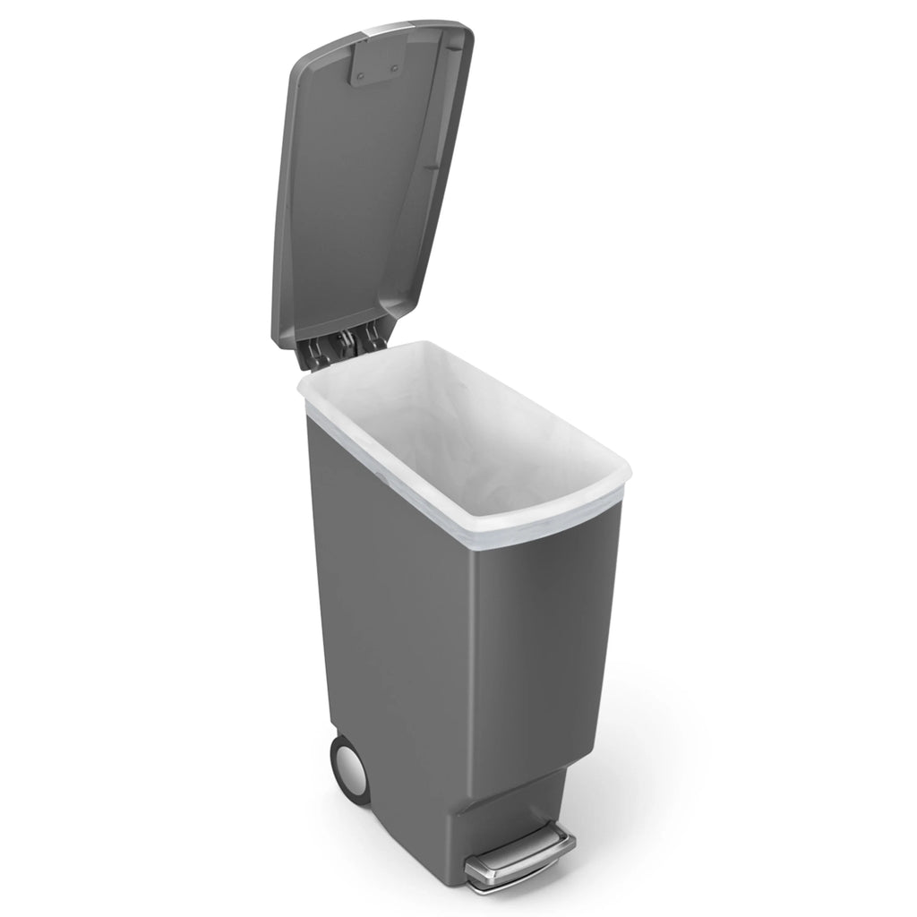 Black Plastic Slim Kitchen Step Trash Can B109