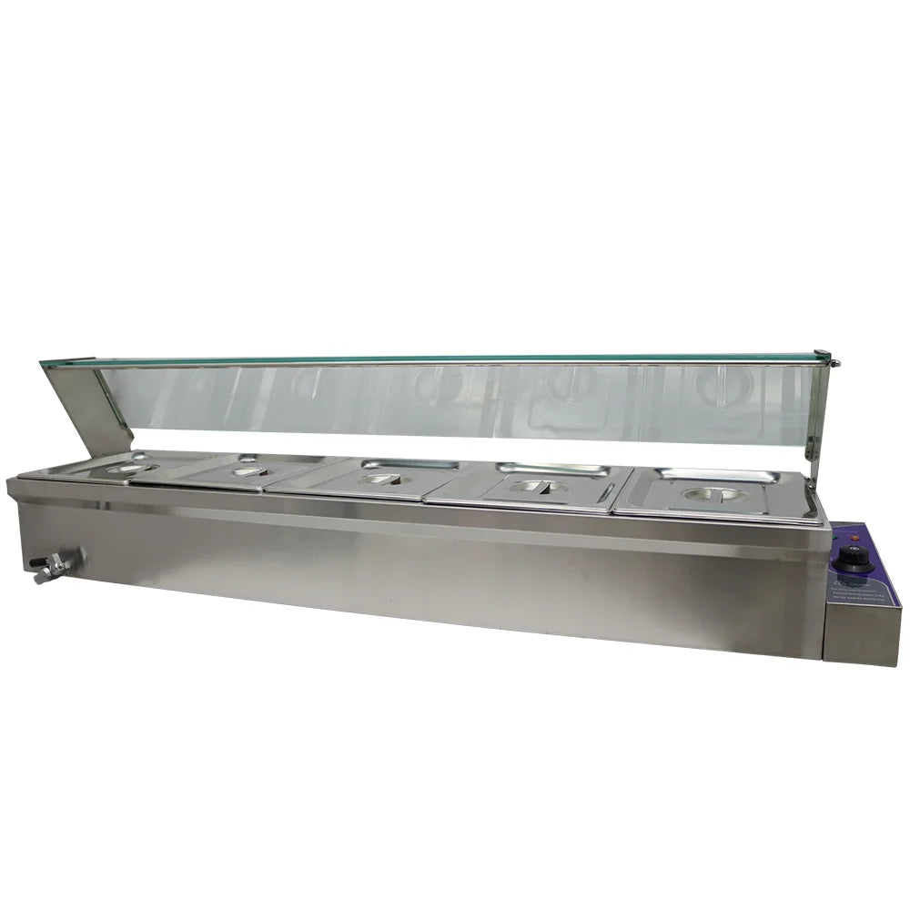 Commercial Canteen Electric Food Warmer 5 Pots Plus Deep D712148