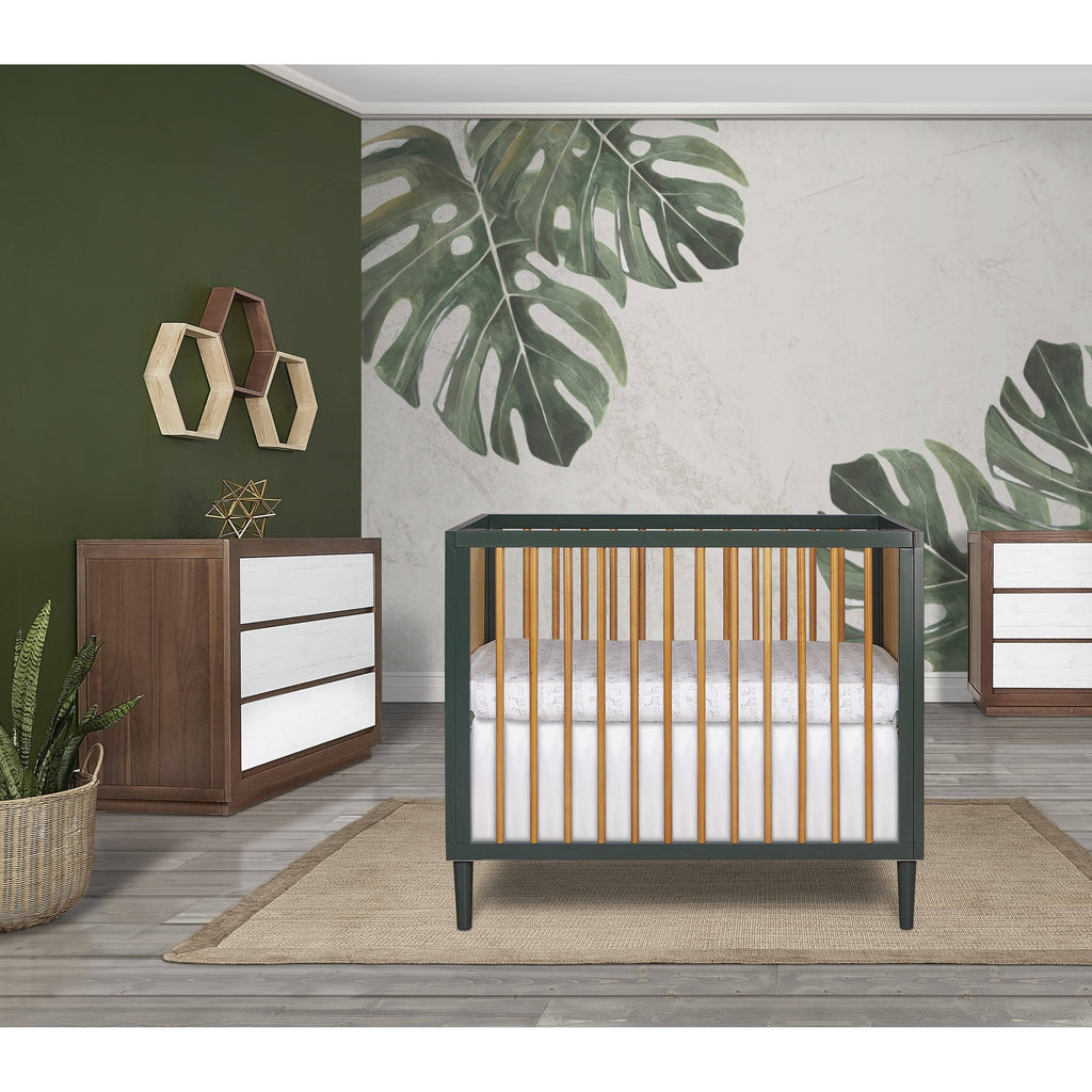 Mini Modern Convertible Crib with Rounded Spindles J67221