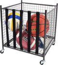 Rolling Sports Ball Storage Cart with Elastic Straps W287