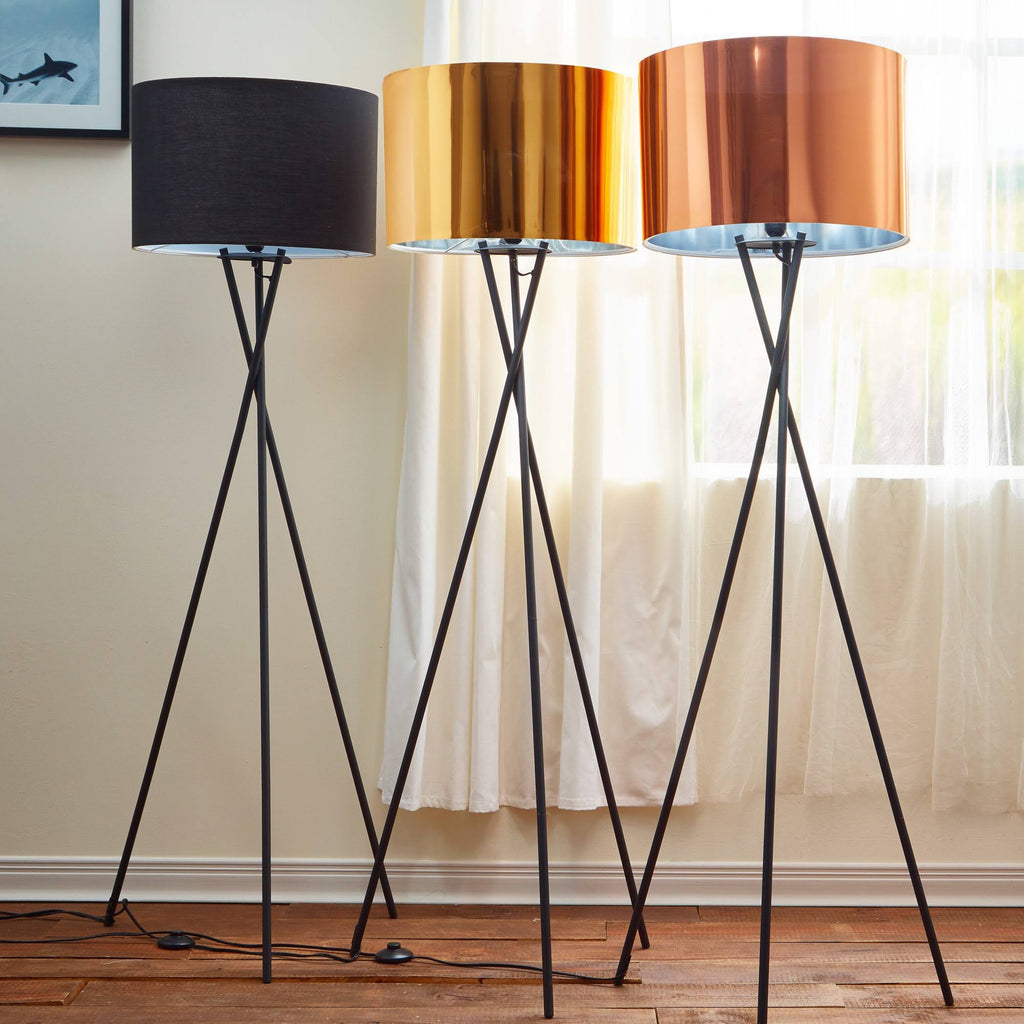 Tripod Floor Lamp with Copper Shade H579