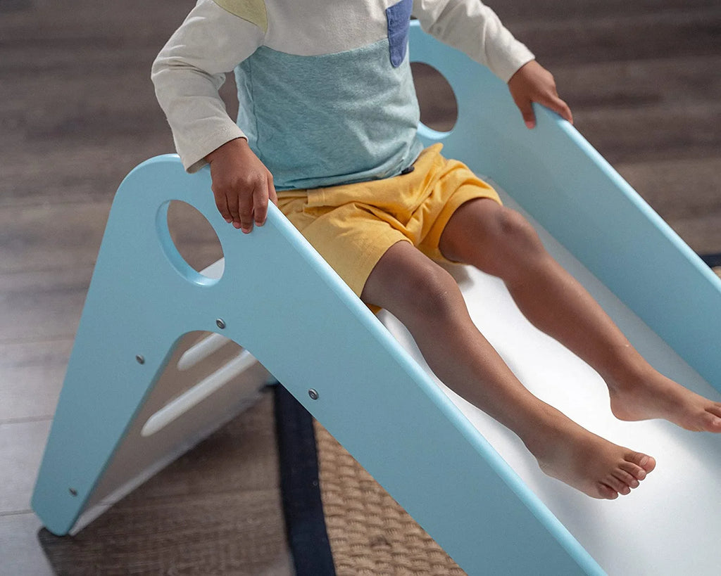 Wooden Indoor Slide for Kids Ages 18mo - 4 Years (Blue) U732206