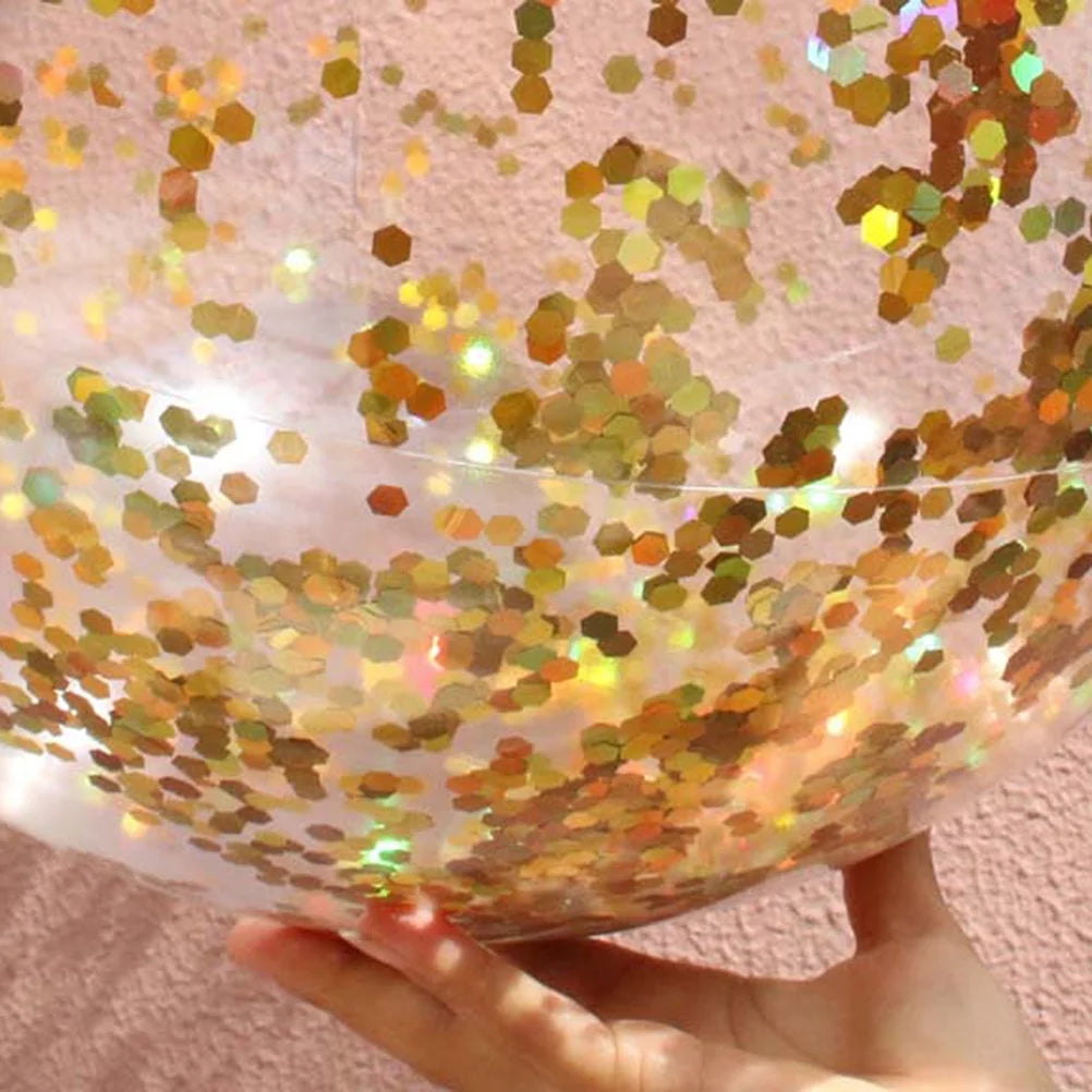 Transparent Glitter Round Inflatable Ball H106