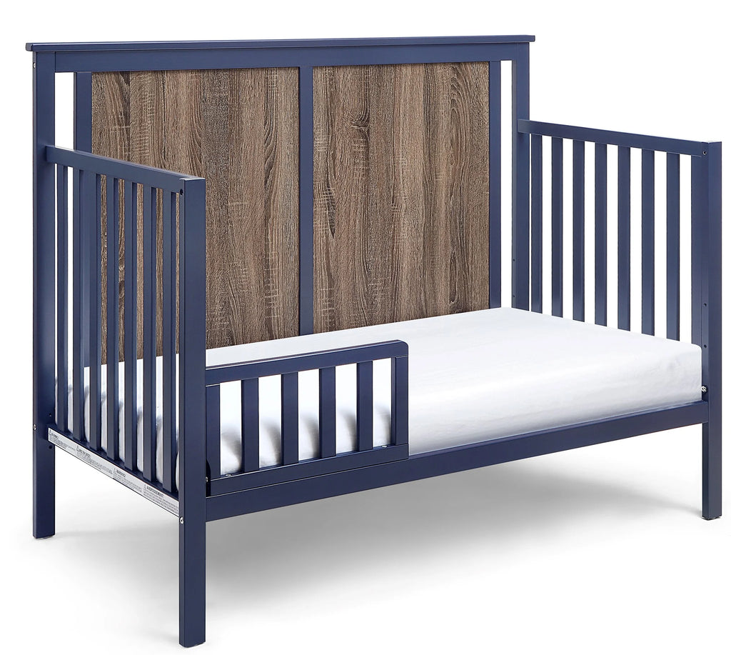 Midnight Blue and Vintage Walnut Finish Crib O91037