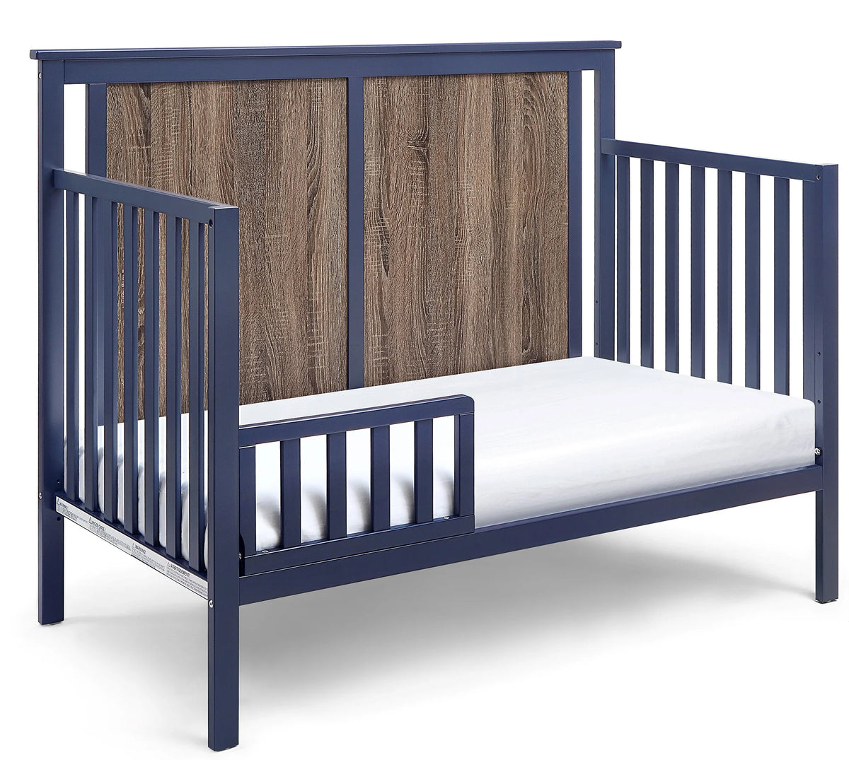 Midnight Blue and Vintage Walnut Finish Crib O91037