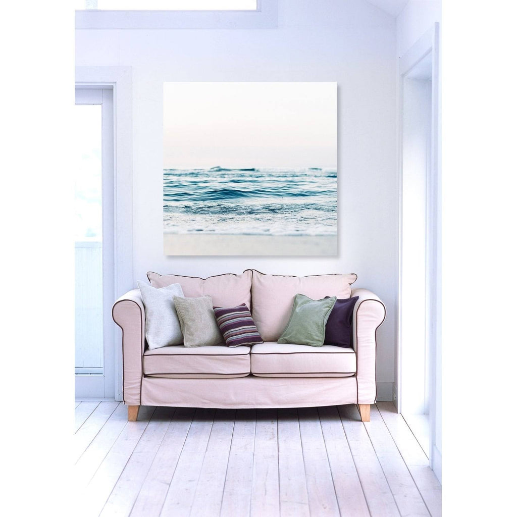 Blue Mitad Squared Coastal Canvas J702