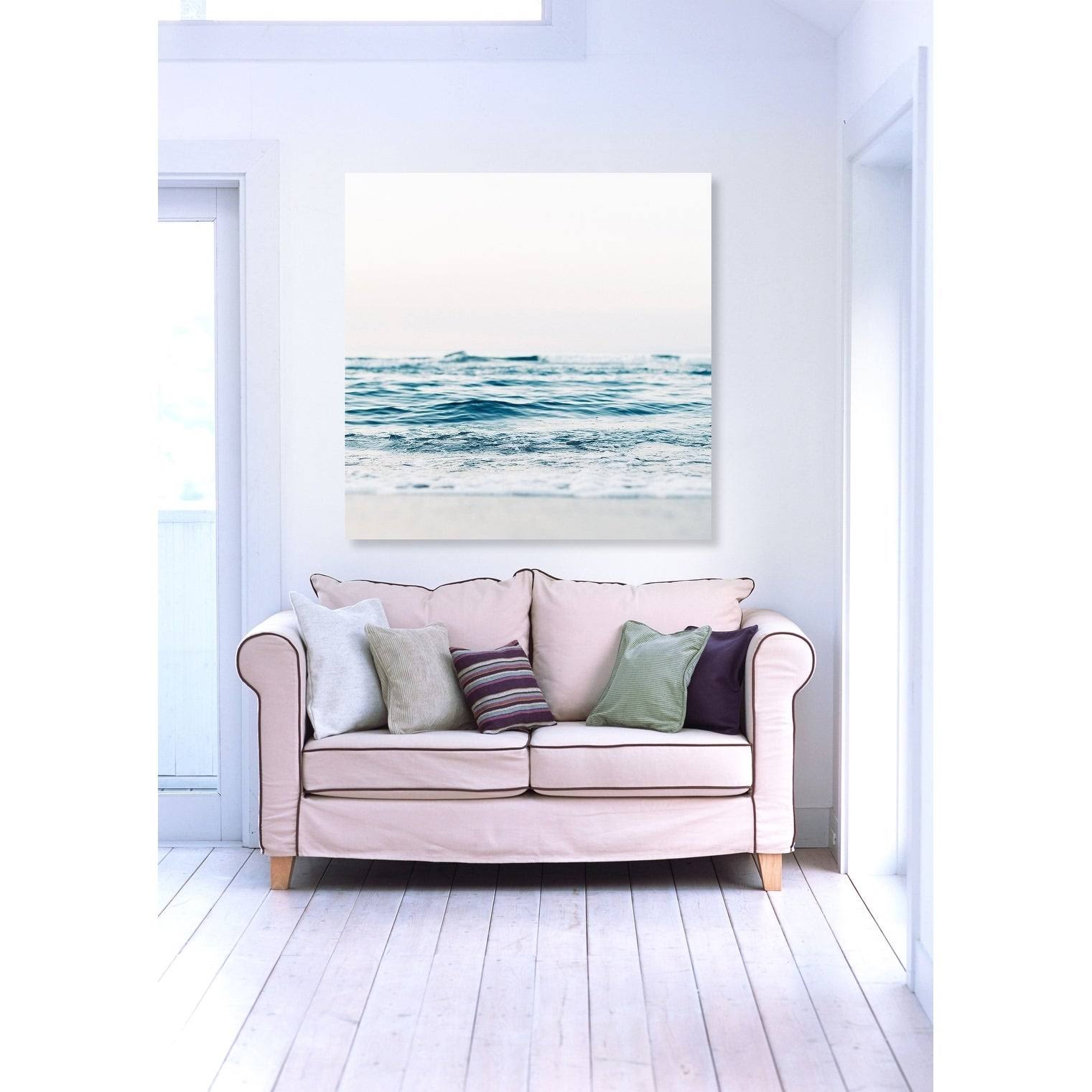 Blue Mitad Squared Coastal Canvas J702