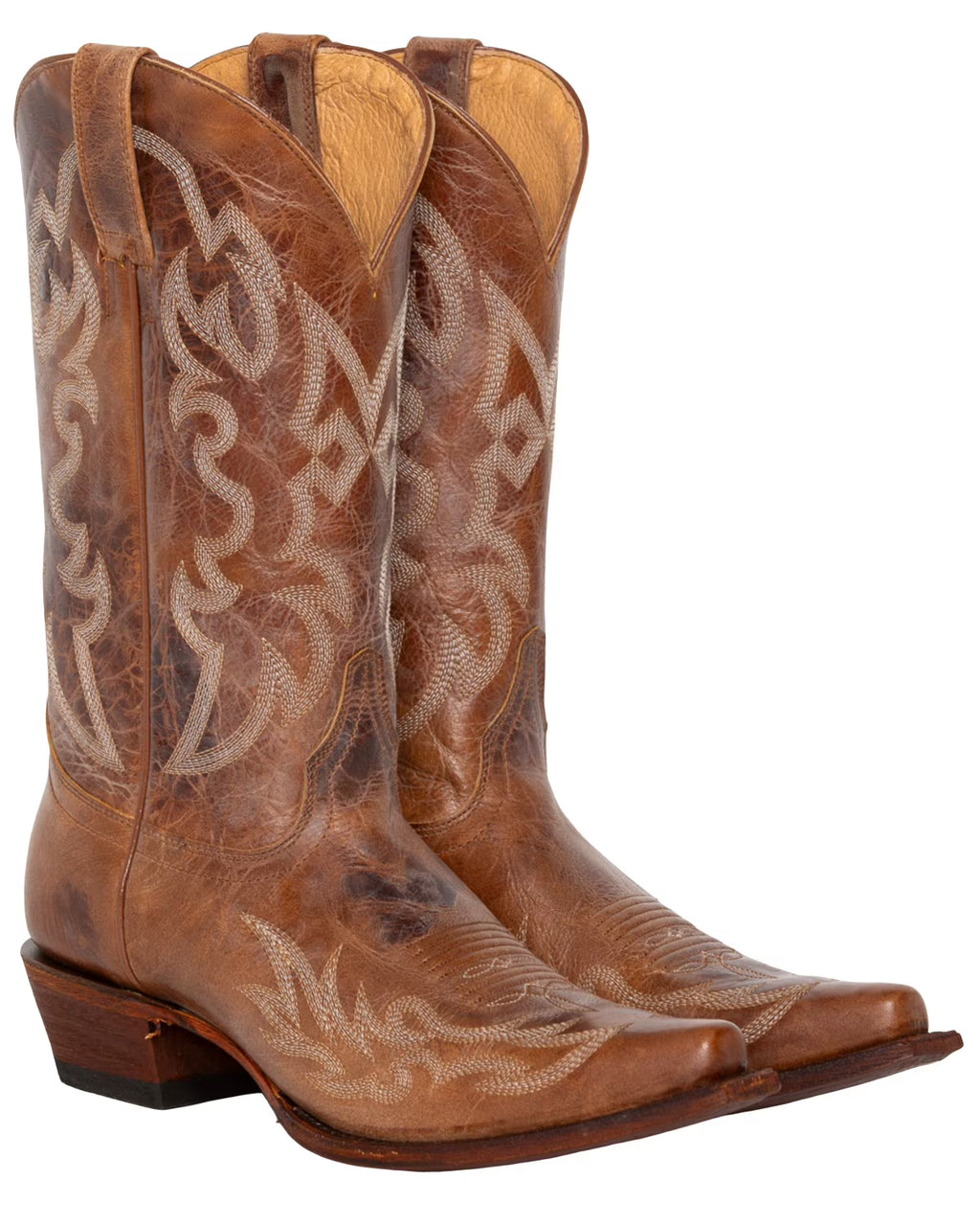 Vintage Cowboy Boot Snip Toe Tan D7691