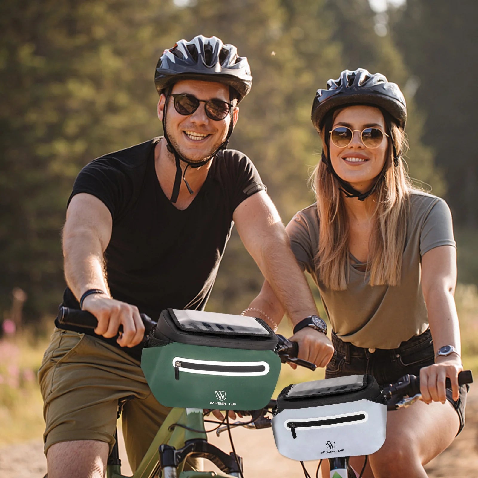 Handlebar Storage Pouch with Touchscreen Phone Holder P9289
