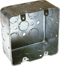 4 in. Square 2 Gang Junction Box 1/2 in. Gray Steel P28420