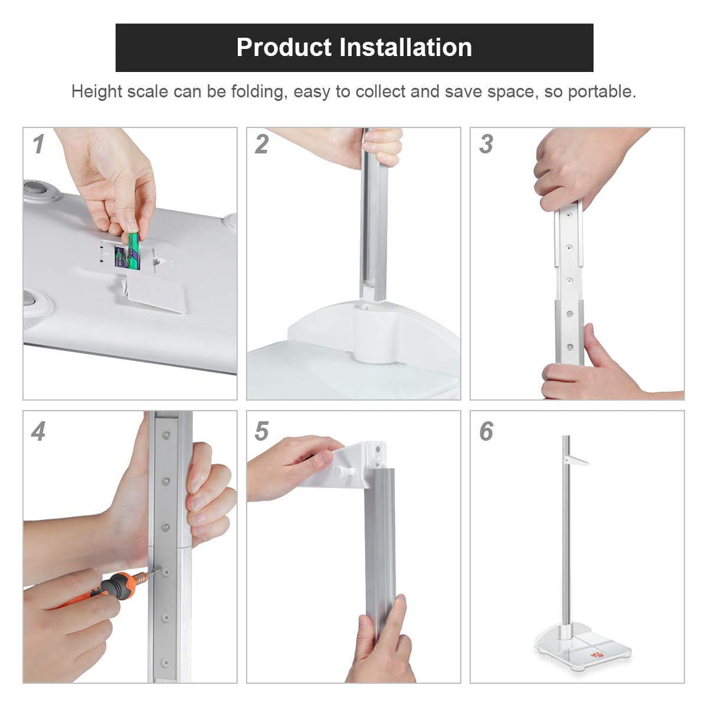Digital Scale 2-in-1 200cm & 200lb Height Measurement Scale with Height Rod E5116